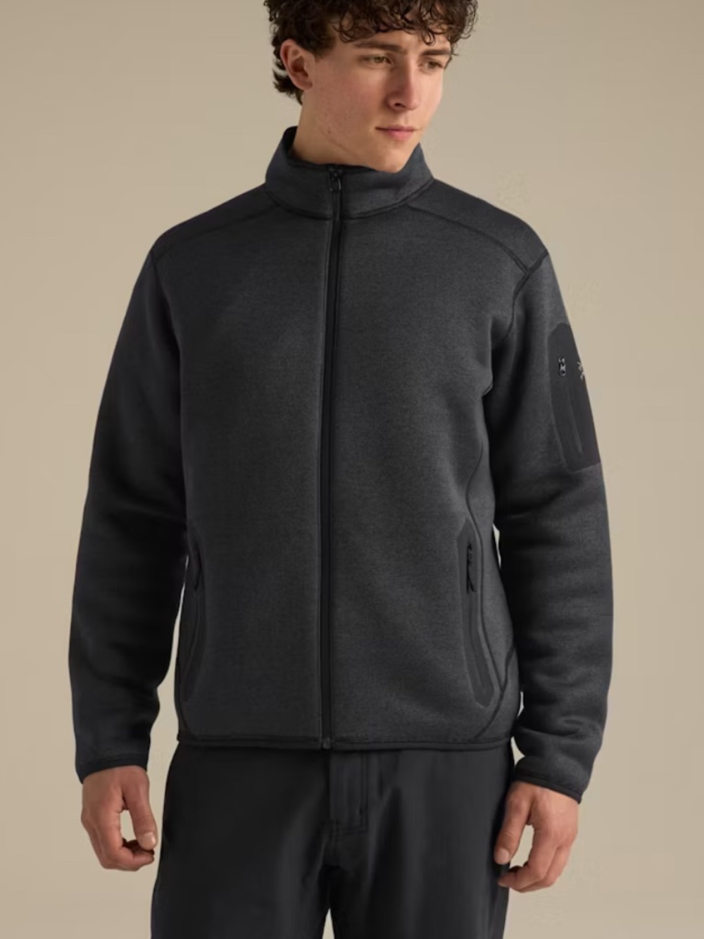 Arc'teryx Covert Cardigan Black Heather Full Zip Fleece Men's XL